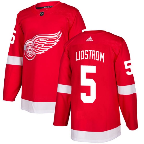 Adidas Men Detroit Red Wings #5 Nicklas Lidstrom Red Home Authentic Stitched NHL Jersey->detroit red wings->NHL Jersey
